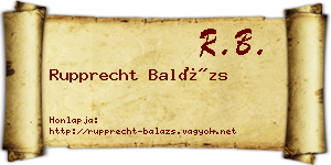 Rupprecht Balázs névjegykártya
